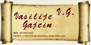 Vasilije Gajčin vizit kartica